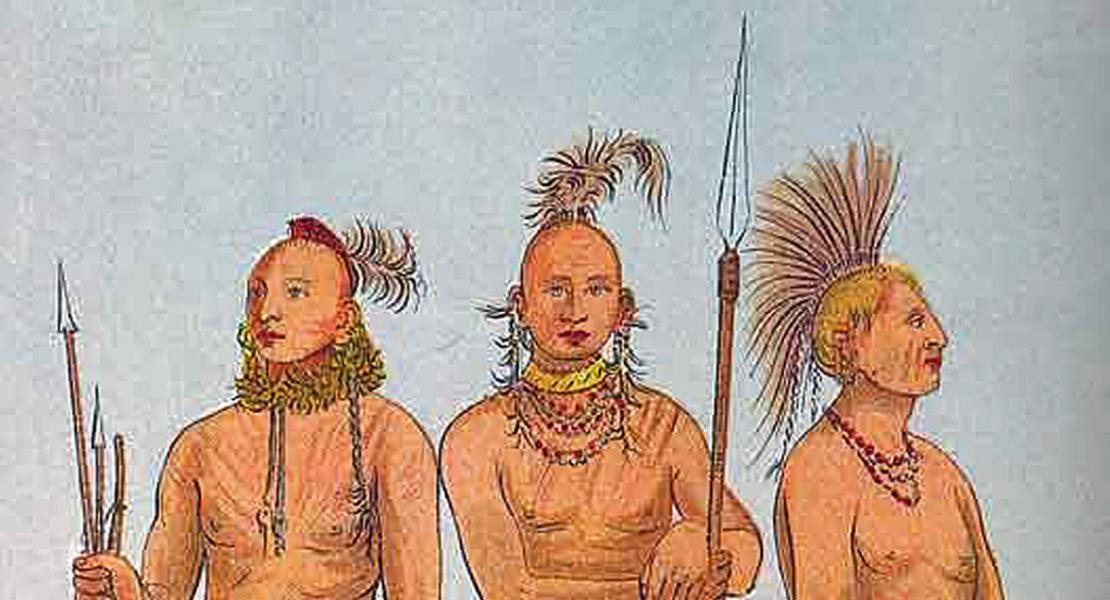 Three Osage men, by George Catlin. [State Historical Society of Missouri, Image Collection, 2003-0147]
