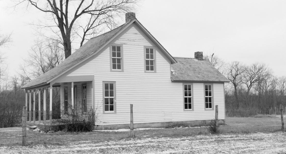 The Moses Carver house, now on the grounds of the George Washington Carver National Monument in Newton County, Missouri. [Library of Congress, Prints and Photographs Division, HABS MO,73-DIA.V,1—1]