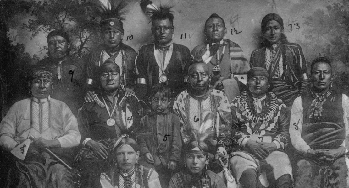 Osage chiefs and council, circa 1909. [Oklahoma Historical Society, W. P. Campbell Collection, #2079]