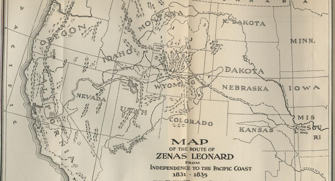 A map of Leonard’s travels that was published in the 1904 edition of his book. [Adventures of Zenon Leonard (Cleveland: Burrows Brothers Co., 1904)]  
