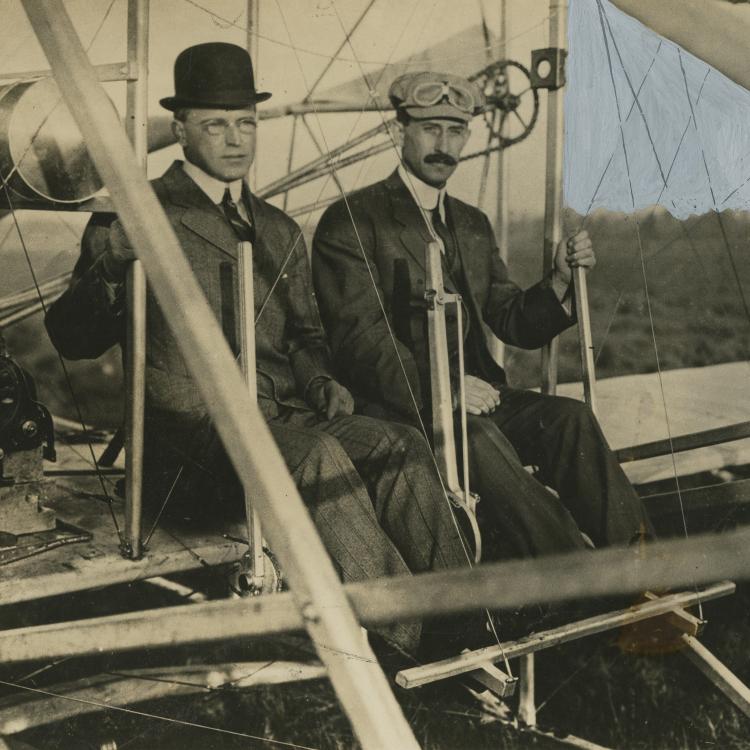 Albert Bond Lambert with Orville Wright in St. Louis, circa 1910. [Missouri Historical Society, St. Louis, Photographs and Prints Collection, P0059-00002]