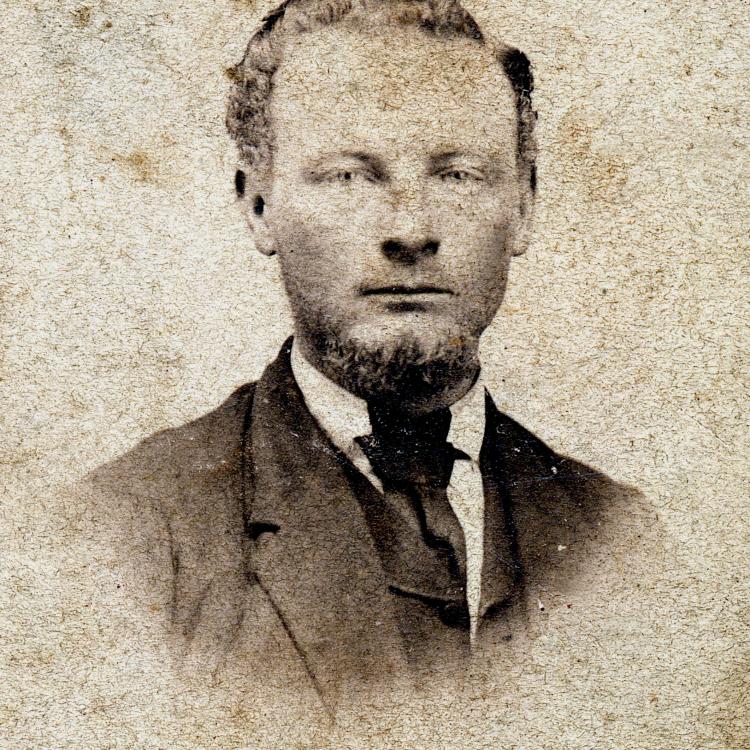 Cole Younger, circa 1866. [State Historical Society of Missouri, B. James George Sr. Photograph Collection, P0010-024263]