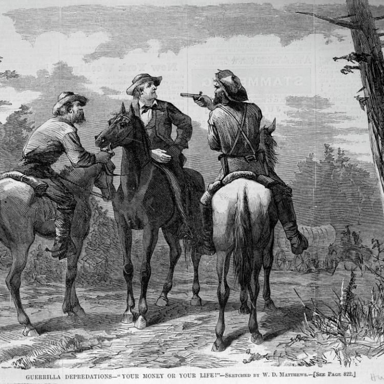 Guerrillas in 1864. [Library of Congress, LC-USZ62-138113]