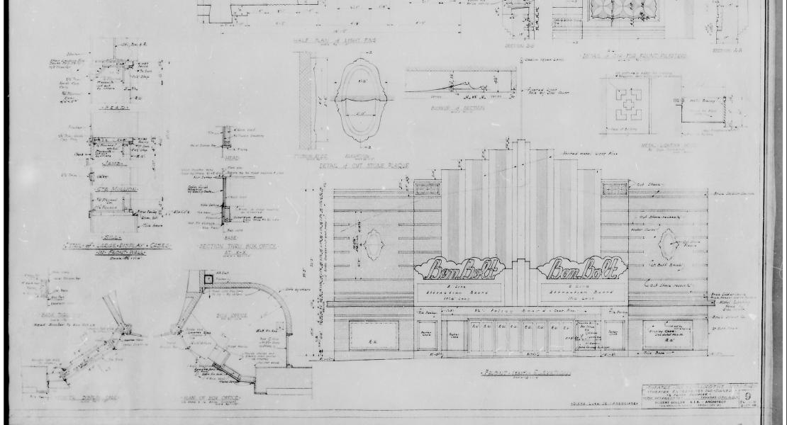 Architectural drawings for the Ben Bolt Theatre. [State Historical Society of Missouri, Boller Brothers Architectural Records (K0065), 036.005]