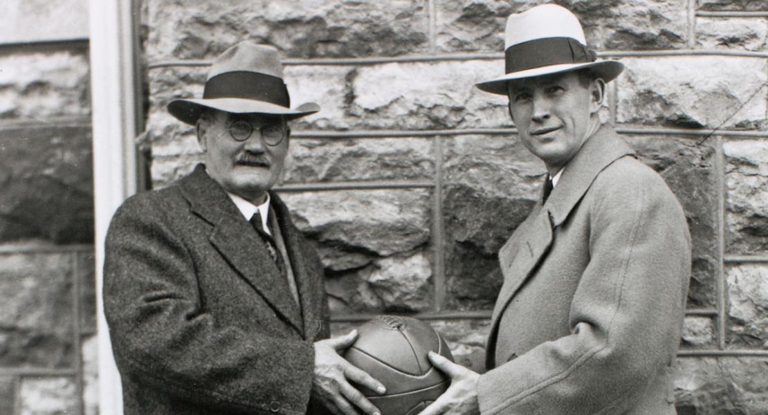 James Naismith and Phog Allen. [University of Kansas, University Archives Photo Collection, ku-uaphotos:3335]