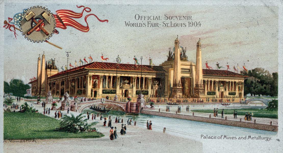 Link designed the Palace of Mines and Metallurgy for the 1904 St. Louis World’s Fair. [State Historical Society of Missouri, Missouri Postcard Collection, 1870–1997, P0032-28796] 