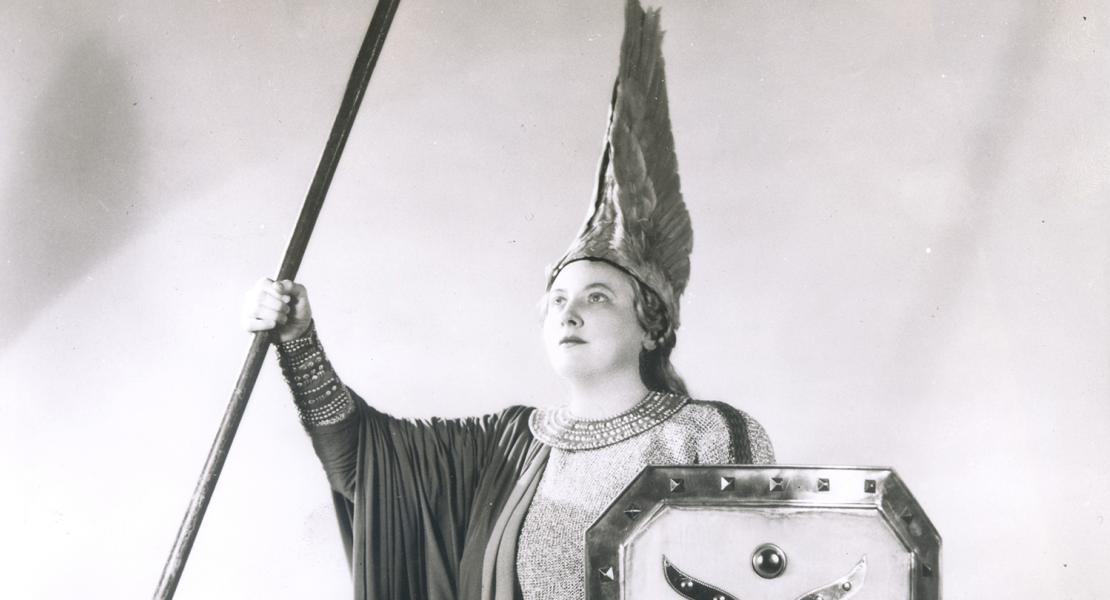 Traubel as Brunnhilde in Die Walkure. [Missouri Historical Society, St. Louis, Photographs and Prints Collection, N13461]