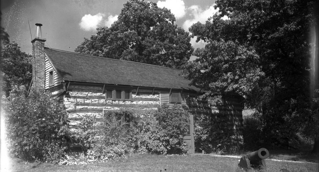 Hardscrabble. Ulysses S. Grant built this log home for his family while he and Julia lived outside of St. Louis. [State Historical Society of Missouri, Charles Trefts Photograph Collection, P0034-3409]