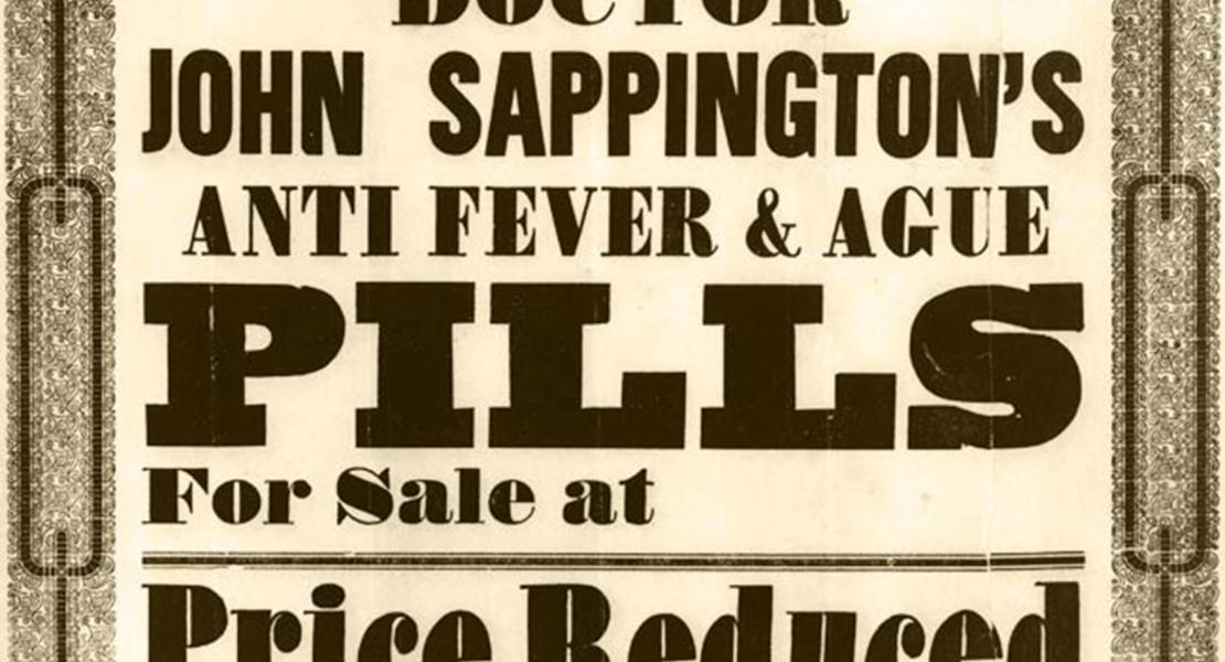 This advertisement for Sappington’s anti-malarial pills appeared in the Vicksburg (MS) Whig. The pills were used across the southern United States, where malaria was most prevalent.