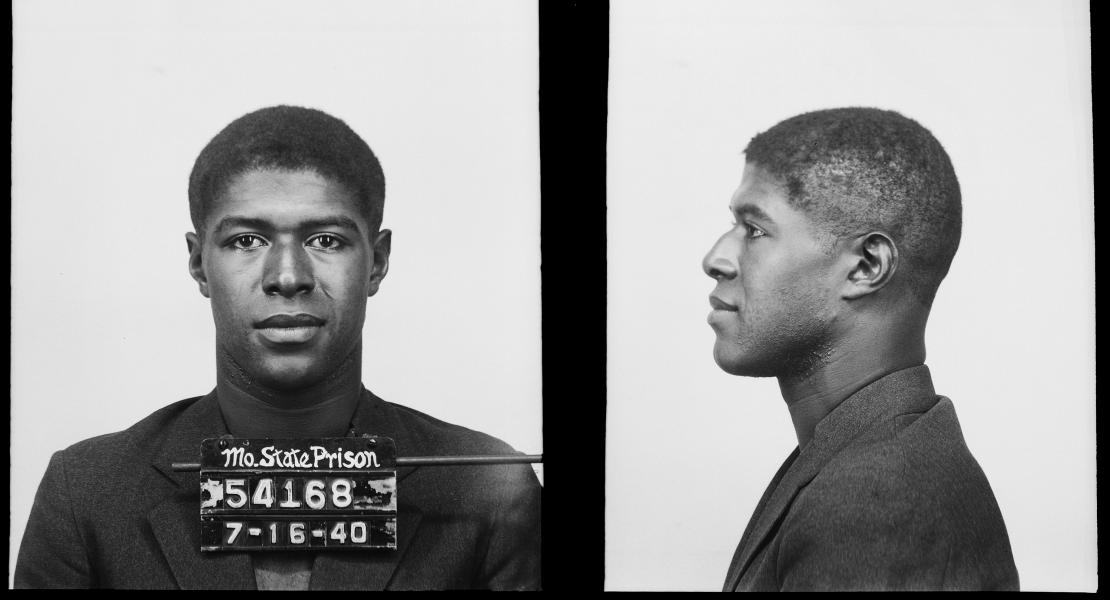 Prison photographs of Cleo Wright. [Courtesy of Missouri State Archives]