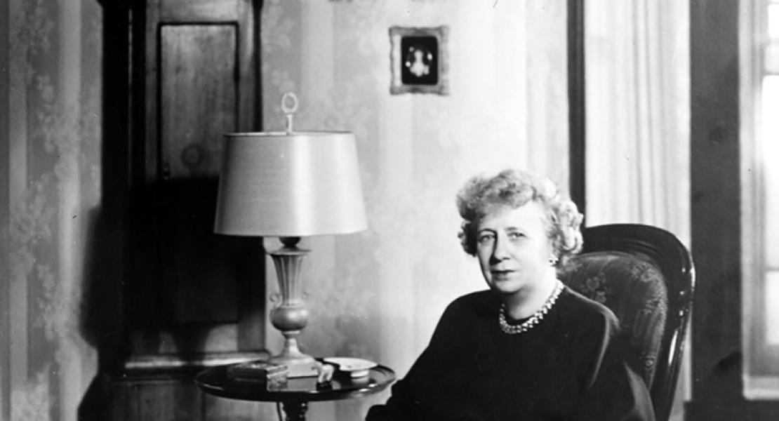 Bess Truman at home in Independence in 1949. [Harry S. Truman Library and Museum, 58-392]