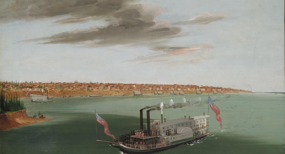 A scene of St. Louis painted by Catlin in 1832–1833. [Smithsonian American Art Museum, 1985.66.311]
