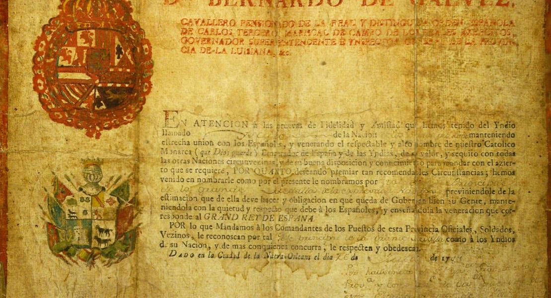 A certificate signed by Francisco Cruzat, July 26, 1780. [Missouri Historical Society, St. Louis, A2276-00002]