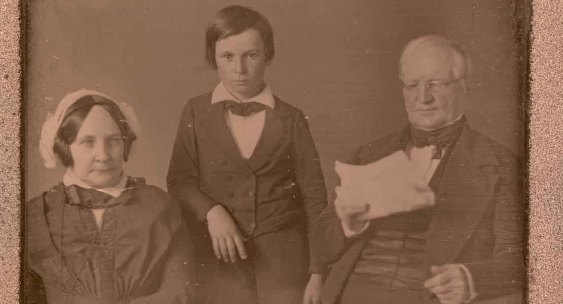 Thomas James (right) and family. [State Historical Society of Missouri, James Memorial Library Photograph Collection, R1480] 