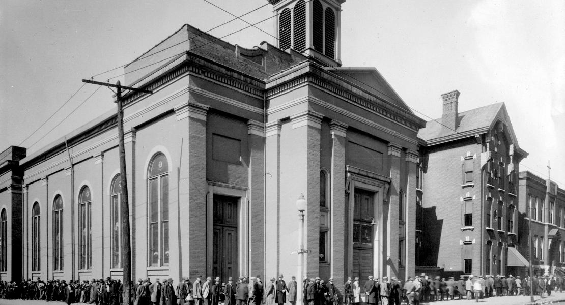 St. Patrick’s Church, where Father Dunne served early in his St. Louis career. [Library of Congress, Prints and Photographs Division, HABS MO,96-SALU,33]