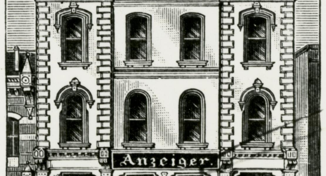 Anzeiger des Westens building, 1893. [Missouri Historical Society, St. Louis, Photographs and Prints Collection, P0028-00002]