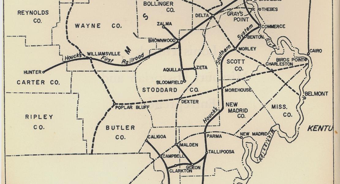Early railroads in southeast Missouri. [Courtesy of Joel P. Rhodes]