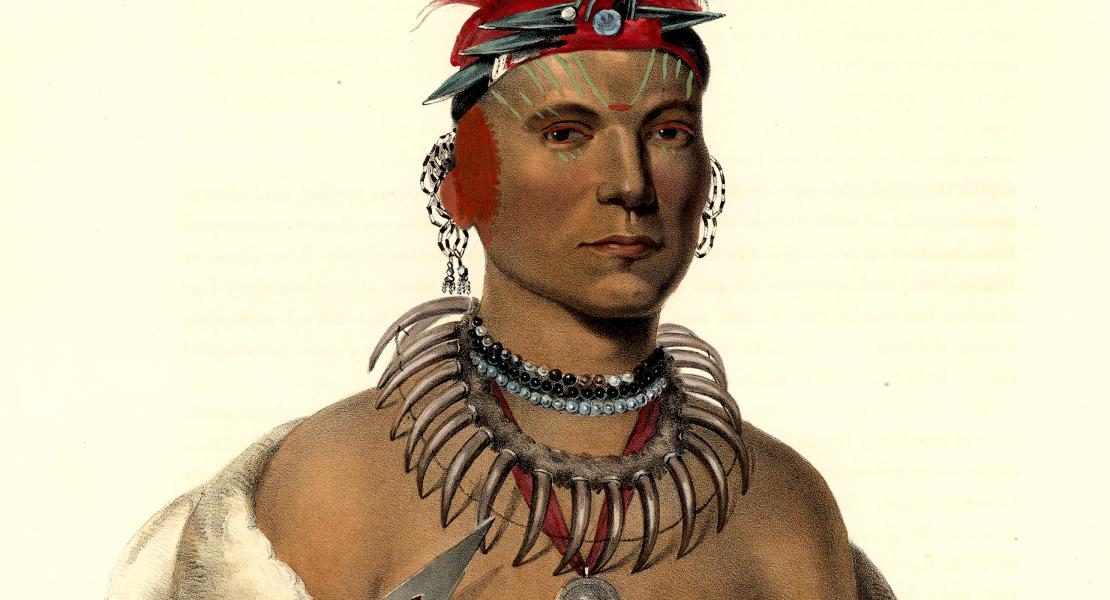 Chono-Ca-Pe, An Ottoe Chief, by Henry Inman after Charles Bird King. The Otoes lived along the river in what is now Missouri, Kansas, Iowa, and Nebraska. [State Historical Society of Missouri, Art Collection, 1971.0007]