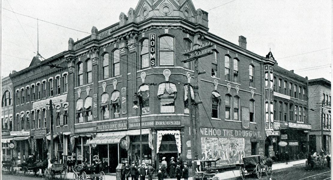 The House of Lords, whose sign is visible on the left, was part of the James H. Worth block in downtown Joplin. [Courtesy of Kimberly Harper]