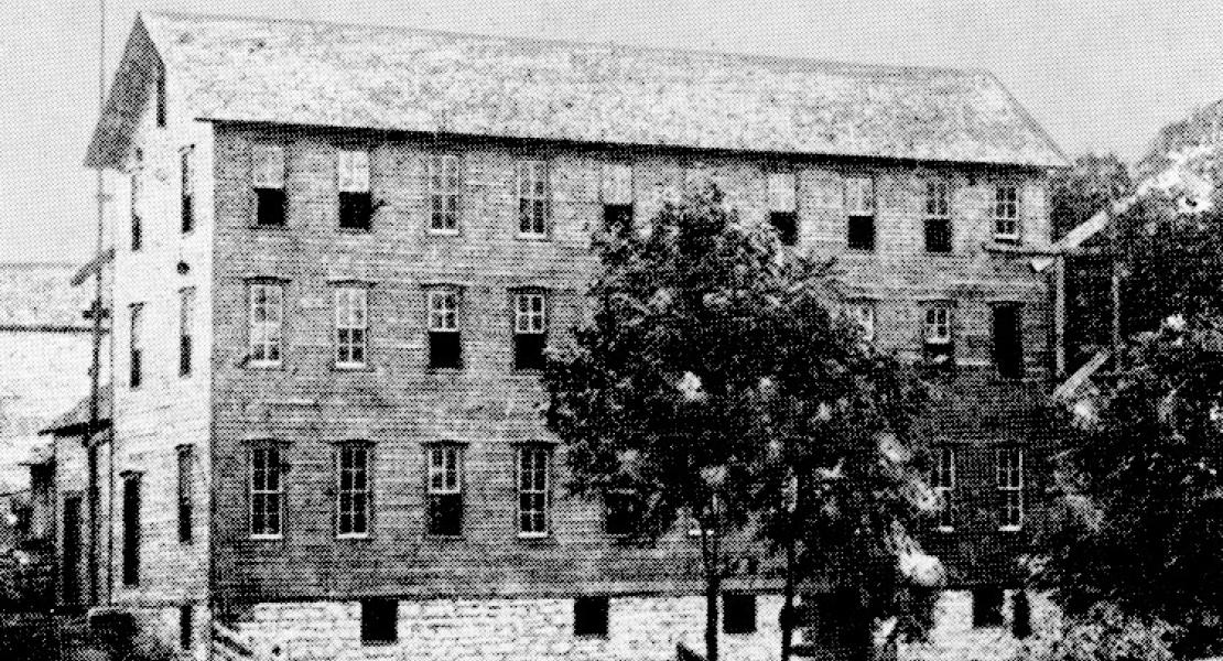 Photograph of the buggy and wagon factory established by Mathias Splitlog in Cayuga Springs, Oklahoma, c.1880s. [Oklahoma Historical Society, Photograph Collection, 8561.B]