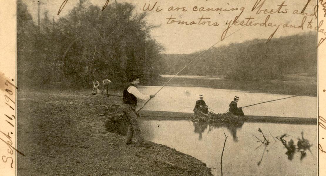 The St. Louis–San Francisco Railway advertised trips on the Gasconade to sportsmen and others in search of recreation and relaxation. [State Historical Society of Missouri, Lynn Morrow Collection, R1523]