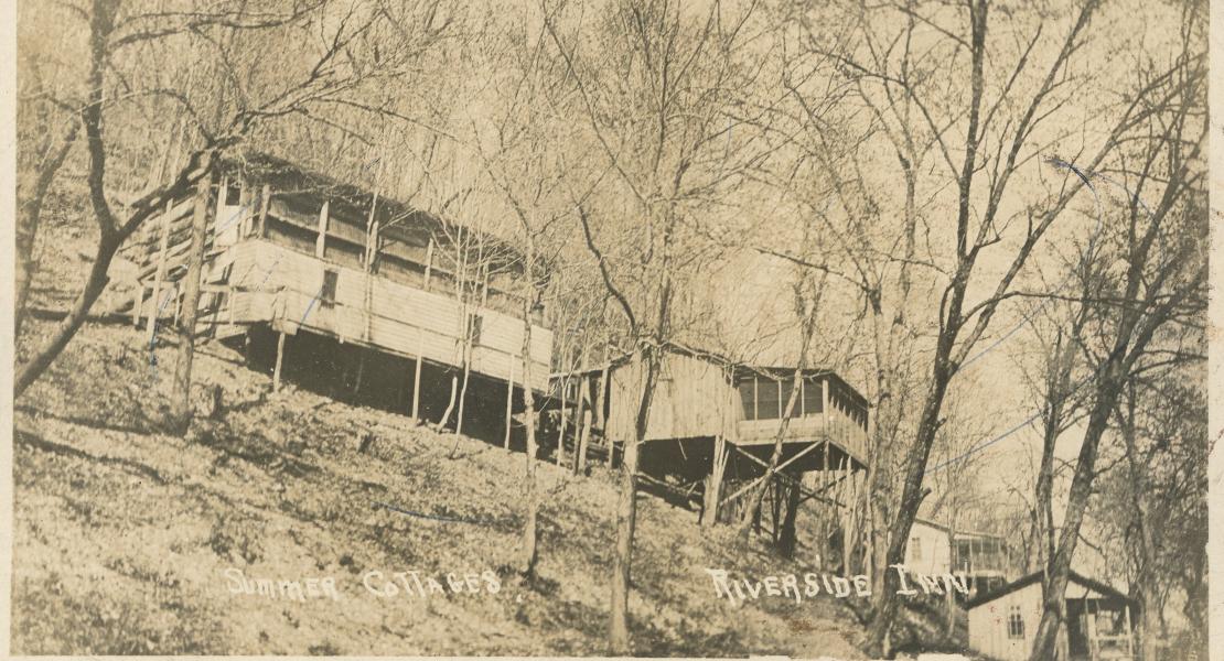 Summer cottages perched on the hillside at Riverside Inn. [Courtesy of Kimberly Harper]