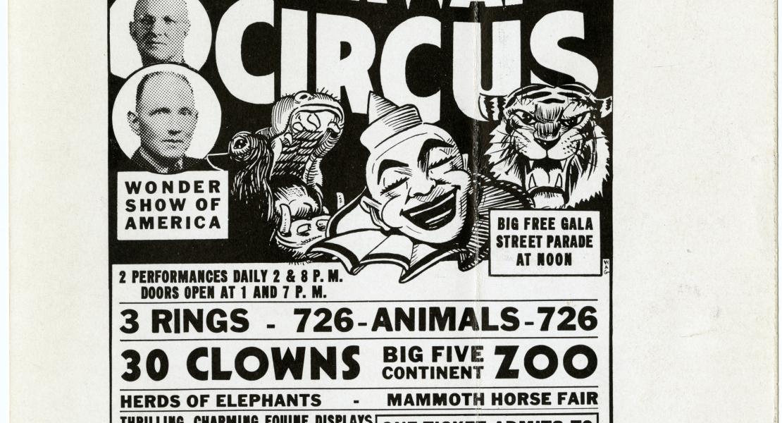  Parker and Watts Circus poster, undated.  [State Historical Society of Missouri, Parker and Watts Circus Records (C2307)]