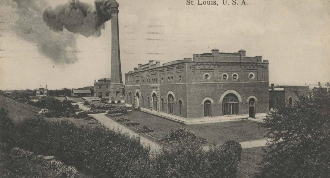 The City of St. Louis’s Chain of Rocks Water Treatment Plant. [State Historical Society of Missouri, Missouri Postcard Collection (P0032)]