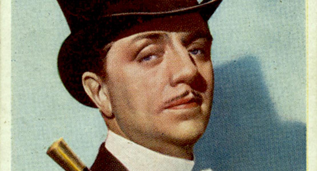 William Powell on a card distributed with packs of cigarettes. [New York Public Library Digital Collections, George Arents Collection, 1206072]