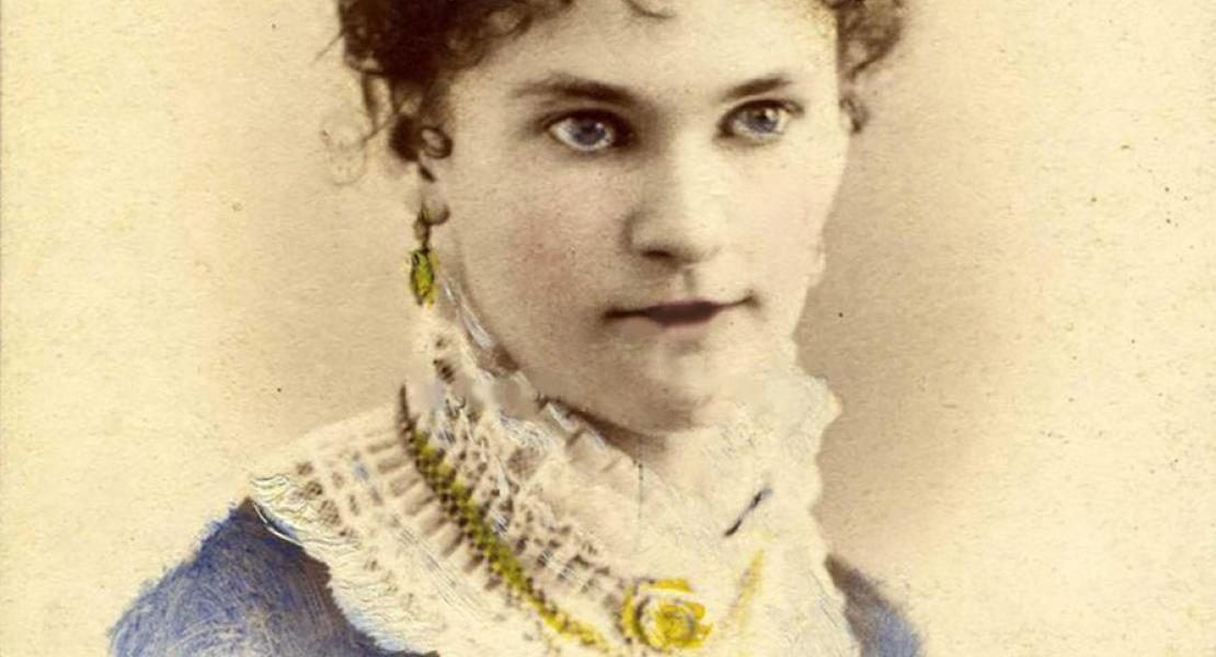 Luella Agnes Owen, circa 1880s. Colorized photograph by Uhlman Photographers, St. Joseph. [Courtesy of the St. Joseph Museums, Inc., object no. P2013.003.00020]