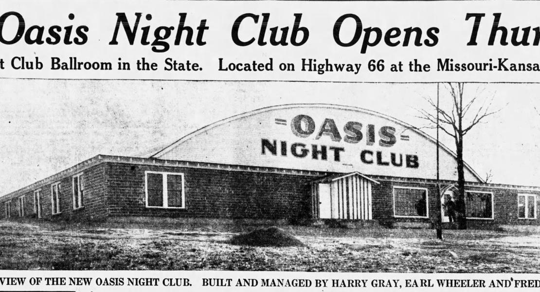 Oasis Night Club. [State Historical Society of Missouri, Newspaper Collection, Joplin News Herald, November 29, 1937]